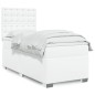 vidaXL Boxspringbett mit Matratze Weiß 90x190 cm Kunstleder vidaXL Boxspringbett mit Matratze Weiß 90x190 cm Kunstleder