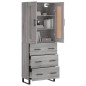 Highboard Grau Sonoma 69,5x34x180 cm Holzwerkstoff Highboard Grau Sonoma 69,5x34x180 cm Holzwerkstoff