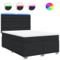 vidaXL Boxspringbett mit Matratze Schwarz 140x190 cm Kunstleder vidaXL Boxspringbett mit Matratze Schwarz 140x190 cm Kunstleder