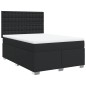 vidaXL Boxspringbett mit Matratze Schwarz 140x190 cm Kunstleder vidaXL Boxspringbett mit Matratze Schwarz 140x190 cm Kunstleder