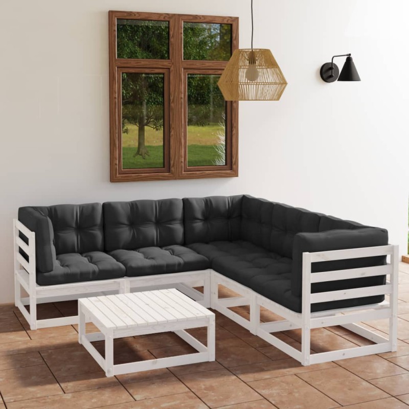 6-tlg. Garten-Lounge-Set mit Kissen Kiefer Massivholz 6-tlg. Garten-Lounge-Set mit Kissen Kiefer Massivholz