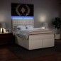 vidaXL Boxspringbett mit Matratze Weiß 160x200 cm Kunstleder