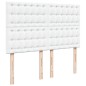 vidaXL Boxspringbett mit Matratze Weiß 160x200 cm Kunstleder