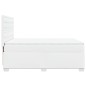 vidaXL Boxspringbett mit Matratze Weiß 160x200 cm Kunstleder