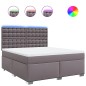 vidaXL Boxspringbett mit Matratze Grau 180x200 cm Kunstleder vidaXL Boxspringbett mit Matratze Grau 180x200 cm Kunstleder