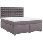vidaXL Boxspringbett mit Matratze Grau 180x200 cm Kunstleder vidaXL Boxspringbett mit Matratze Grau 180x200 cm Kunstleder