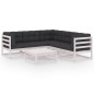 6-tlg. Garten-Lounge-Set mit Kissen Kiefer Massivholz 6-tlg. Garten-Lounge-Set mit Kissen Kiefer Massivholz