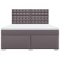 vidaXL Boxspringbett mit Matratze Grau 180x200 cm Kunstleder vidaXL Boxspringbett mit Matratze Grau 180x200 cm Kunstleder