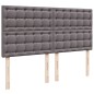 vidaXL Boxspringbett mit Matratze Grau 180x200 cm Kunstleder vidaXL Boxspringbett mit Matratze Grau 180x200 cm Kunstleder