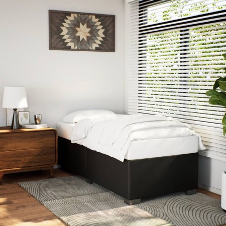 vidaXL Bettgestell Schwarz 90x200 cm Kunstleder