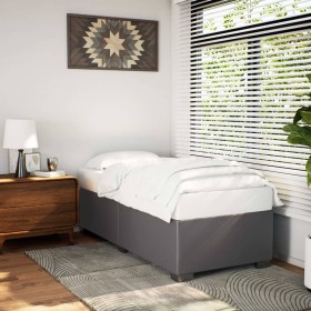 vidaXL Bettgestell Grau 90x200 cm Kunstleder