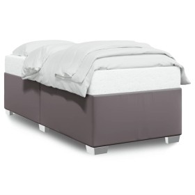 vidaXL Bettgestell Grau 90x200 cm Kunstleder