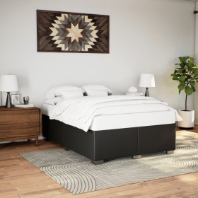 vidaXL Bettgestell Schwarz 140x190 cm Kunstleder