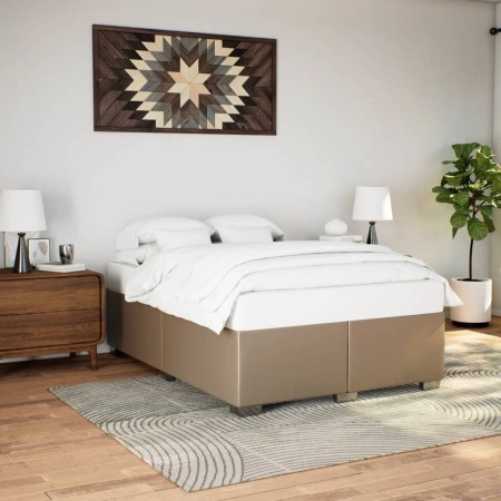 vidaXL Bettgestell Cappuccino-Braun 140x200 cm Kunstleder