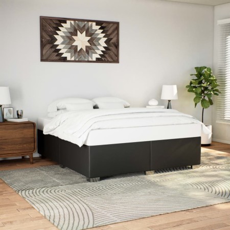 vidaXL Bettgestell Schwarz 180x200 cm Kunstleder