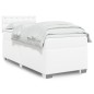 vidaXL Boxspringbett mit Matratze Weiß 90x200 cm Kunstleder vidaXL Boxspringbett mit Matratze Weiß 90x200 cm Kunstleder