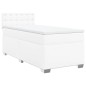 vidaXL Boxspringbett mit Matratze Weiß 90x200 cm Kunstleder vidaXL Boxspringbett mit Matratze Weiß 90x200 cm Kunstleder