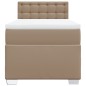 vidaXL Boxspringbett mit Matratze Cappuccino-Braun 90x200cm Kunstleder vidaXL Boxspringbett mit Matratze Cappuccino-Braun 90x200cm Kunstleder