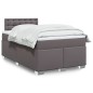 vidaXL Boxspringbett mit Matratze Grau 120x200 cm Kunstleder vidaXL Boxspringbett mit Matratze Grau 120x200 cm Kunstleder