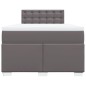 vidaXL Boxspringbett mit Matratze Grau 120x200 cm Kunstleder vidaXL Boxspringbett mit Matratze Grau 120x200 cm Kunstleder