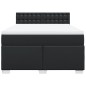 vidaXL Boxspringbett mit Matratze Schwarz 140x200 cm Kunstleder vidaXL Boxspringbett mit Matratze Schwarz 140x200 cm Kunstleder