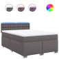 vidaXL Boxspringbett mit Matratze Grau 140x200 cm Kunstleder vidaXL Boxspringbett mit Matratze Grau 140x200 cm Kunstleder