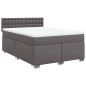 vidaXL Boxspringbett mit Matratze Grau 140x200 cm Kunstleder vidaXL Boxspringbett mit Matratze Grau 140x200 cm Kunstleder