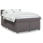 vidaXL Boxspringbett mit Matratze Grau 160x200 cm Kunstleder vidaXL Boxspringbett mit Matratze Grau 160x200 cm Kunstleder