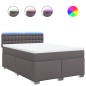 vidaXL Boxspringbett mit Matratze Grau 160x200 cm Kunstleder vidaXL Boxspringbett mit Matratze Grau 160x200 cm Kunstleder