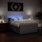 vidaXL Boxspringbett mit Matratze Grau 160x200 cm Kunstleder vidaXL Boxspringbett mit Matratze Grau 160x200 cm Kunstleder