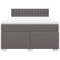 vidaXL Boxspringbett mit Matratze Grau 160x200 cm Kunstleder vidaXL Boxspringbett mit Matratze Grau 160x200 cm Kunstleder