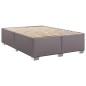 vidaXL Boxspringbett mit Matratze Grau 160x200 cm Kunstleder vidaXL Boxspringbett mit Matratze Grau 160x200 cm Kunstleder
