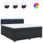 vidaXL Boxspringbett mit Matratze Schwarz 180x200 cm Kunstleder vidaXL Boxspringbett mit Matratze Schwarz 180x200 cm Kunstleder