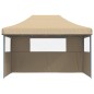 vidaXL Partyzelt Faltbar Pop-Up mit 3 Seitenteilen Beige vidaXL Partyzelt Faltbar Pop-Up mit 3 Seitenteilen Beige