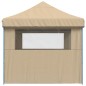 vidaXL Partyzelt Faltbar Pop-Up mit 3 Seitenteilen Beige vidaXL Partyzelt Faltbar Pop-Up mit 3 Seitenteilen Beige