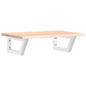 vidaXL Waschtischplatte mit Halterung Stahl und Massivholz Eiche 