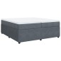 vidaXL Boxspringbett mit Matratze Dunkelgrau 200x200 cm Samt vidaXL Boxspringbett mit Matratze Dunkelgrau 200x200 cm Samt