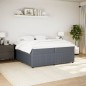 vidaXL Boxspringbett mit Matratze Dunkelgrau 200x200 cm Samt vidaXL Boxspringbett mit Matratze Dunkelgrau 200x200 cm Samt