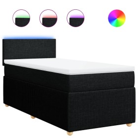 vidaXL Boxspringbett mit Matratze Schwarz 80x200 cm Stoff