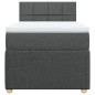 vidaXL Boxspringbett mit Matratze Dunkelgrau 80x200 cm Stoff vidaXL Boxspringbett mit Matratze Dunkelgrau 80x200 cm Stoff
