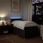 vidaXL Boxspringbett mit Matratze Dunkelbraun 80x200 cm Stoff vidaXL Boxspringbett mit Matratze Dunkelbraun 80x200 cm Stoff