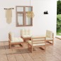 4-tlg. Garten-Lounge-Set mit Kissen Kiefer Massivholz 4-tlg. Garten-Lounge-Set mit Kissen Kiefer Massivholz