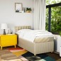 vidaXL Boxspringbett mit Matratze Creme 80x200 cm Stoff vidaXL Boxspringbett mit Matratze Creme 80x200 cm Stoff