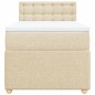 vidaXL Boxspringbett mit Matratze Creme 80x200 cm Stoff vidaXL Boxspringbett mit Matratze Creme 80x200 cm Stoff