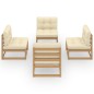 4-tlg. Garten-Lounge-Set mit Kissen Kiefer Massivholz 4-tlg. Garten-Lounge-Set mit Kissen Kiefer Massivholz