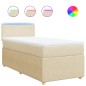 vidaXL Boxspringbett mit Matratze Creme 90x200 cm Stoff vidaXL Boxspringbett mit Matratze Creme 90x200 cm Stoff