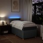 vidaXL Boxspringbett mit Matratze Dunkelgrau 90x200 cm Stoff vidaXL Boxspringbett mit Matratze Dunkelgrau 90x200 cm Stoff