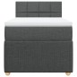 vidaXL Boxspringbett mit Matratze Dunkelgrau 90x200 cm Stoff vidaXL Boxspringbett mit Matratze Dunkelgrau 90x200 cm Stoff