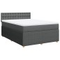 vidaXL Boxspringbett mit Matratze Dunkelgrau 140x190 cm Stoff vidaXL Boxspringbett mit Matratze Dunkelgrau 140x190 cm Stoff