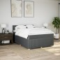 vidaXL Boxspringbett mit Matratze Dunkelgrau 140x190 cm Stoff vidaXL Boxspringbett mit Matratze Dunkelgrau 140x190 cm Stoff